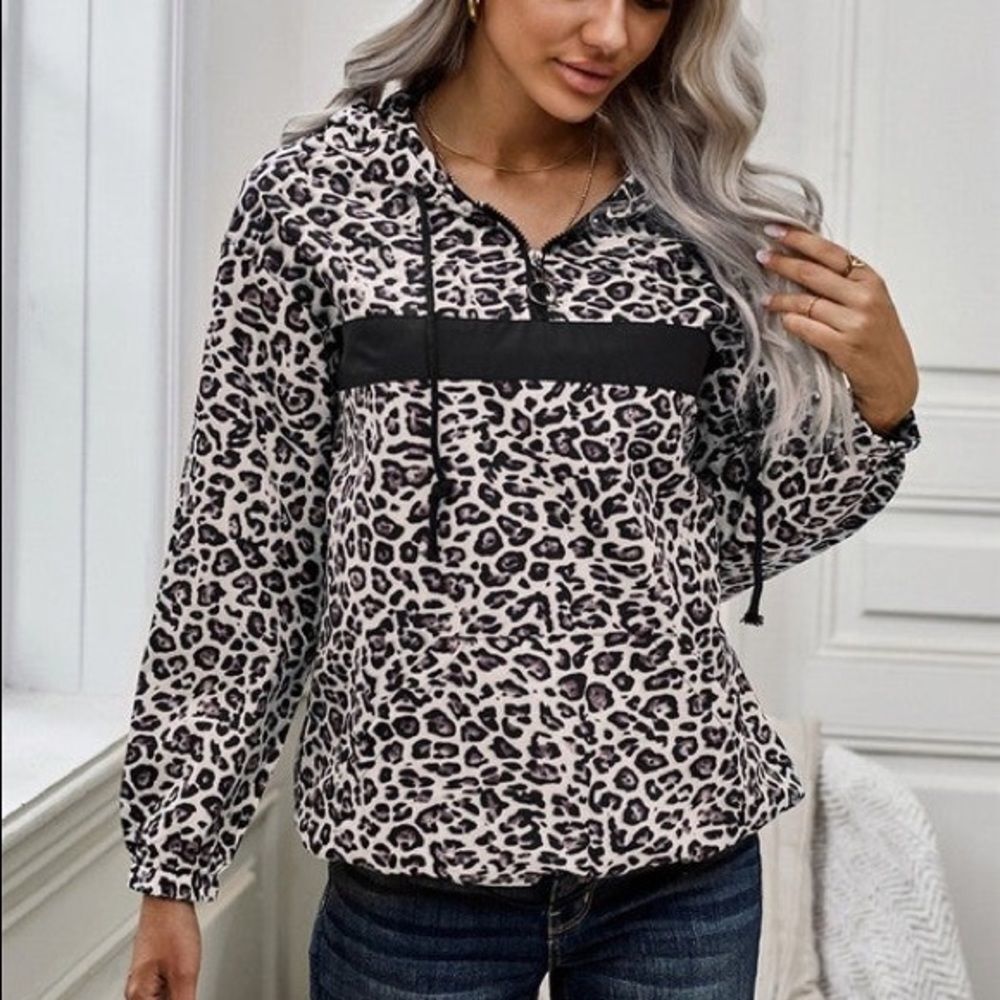 Leopard Windbreaker Pullover